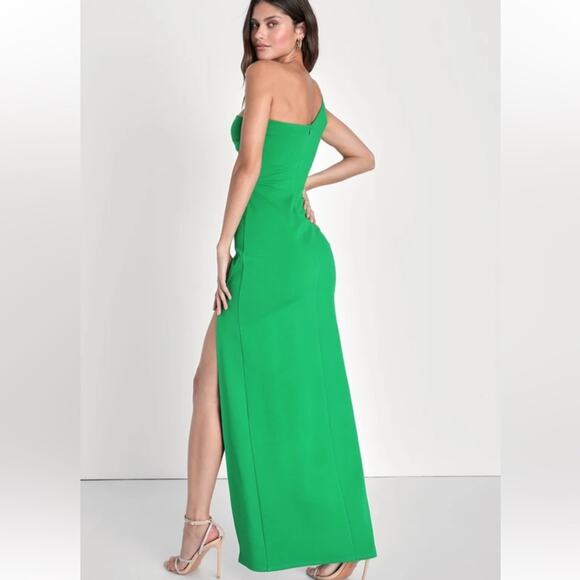 Lulus Green Good Times Only One Shoulder Maxi Dress - Picture 5 of 9